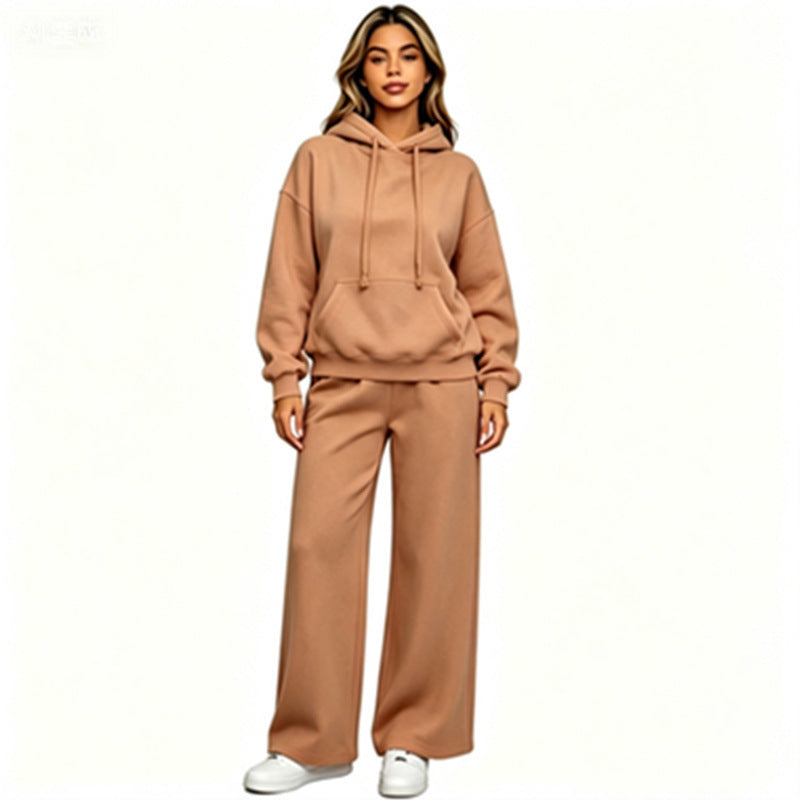 Women Comfortable Oversized Hoodie with Wide Jogging Pants