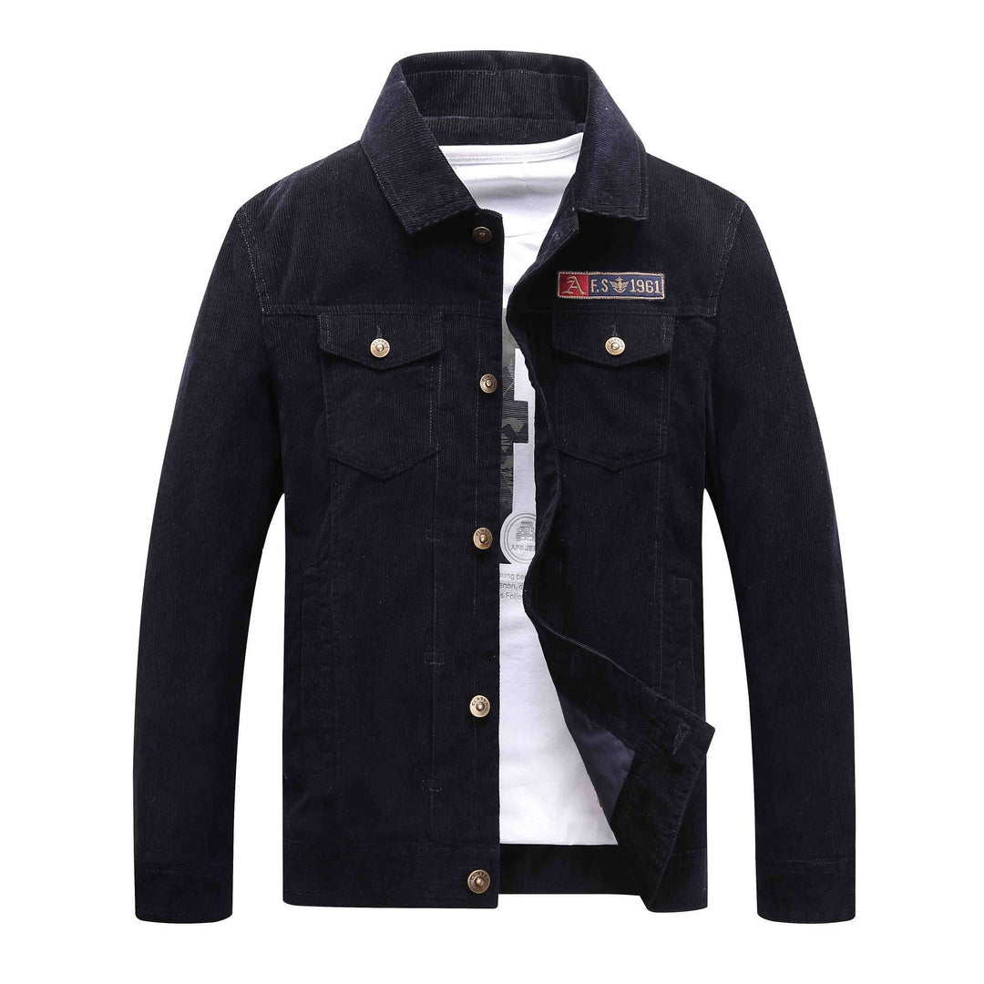 Men's Trucker Cord Jacket with Teddy Lining and Patch Chest Pockets