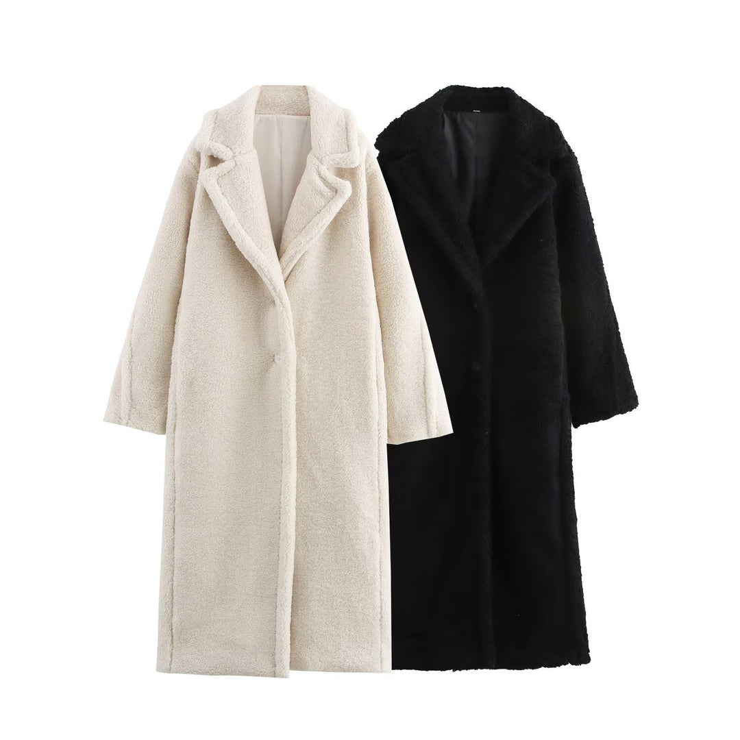 Fashionable Teddy Coat Women Comfort Long Coat Hood