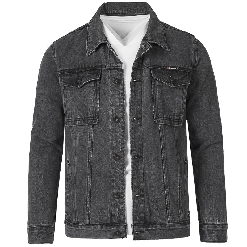 Men's Jeans Jacket in Modern Slim-Fit Design with Practical Pockets and Sturdy Rivets