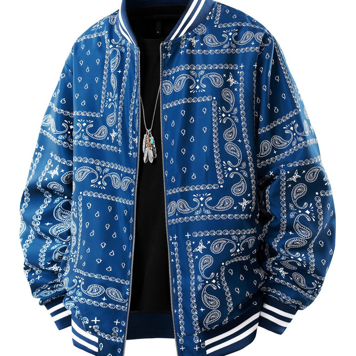 Men's Cool Bomber Jacket with Paisley Pattern