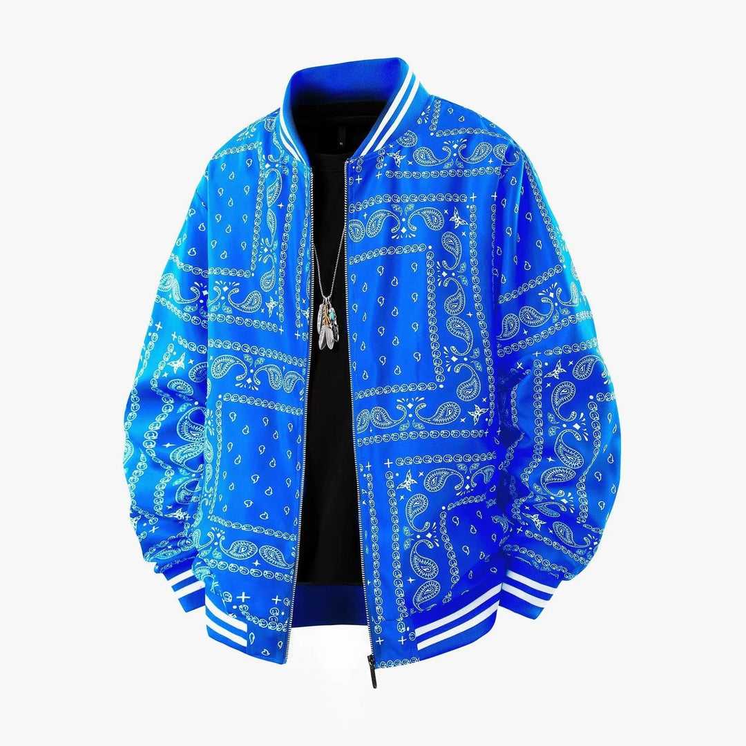 Men's Cool Bomber Jacket with Paisley Pattern