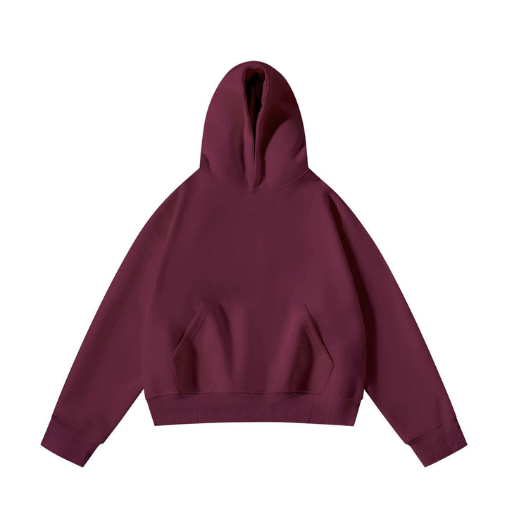 Unisex Heavy Oversized Hoodie with Double-layered Hood Kangaroo Pocket and Wide Ribbed Hem