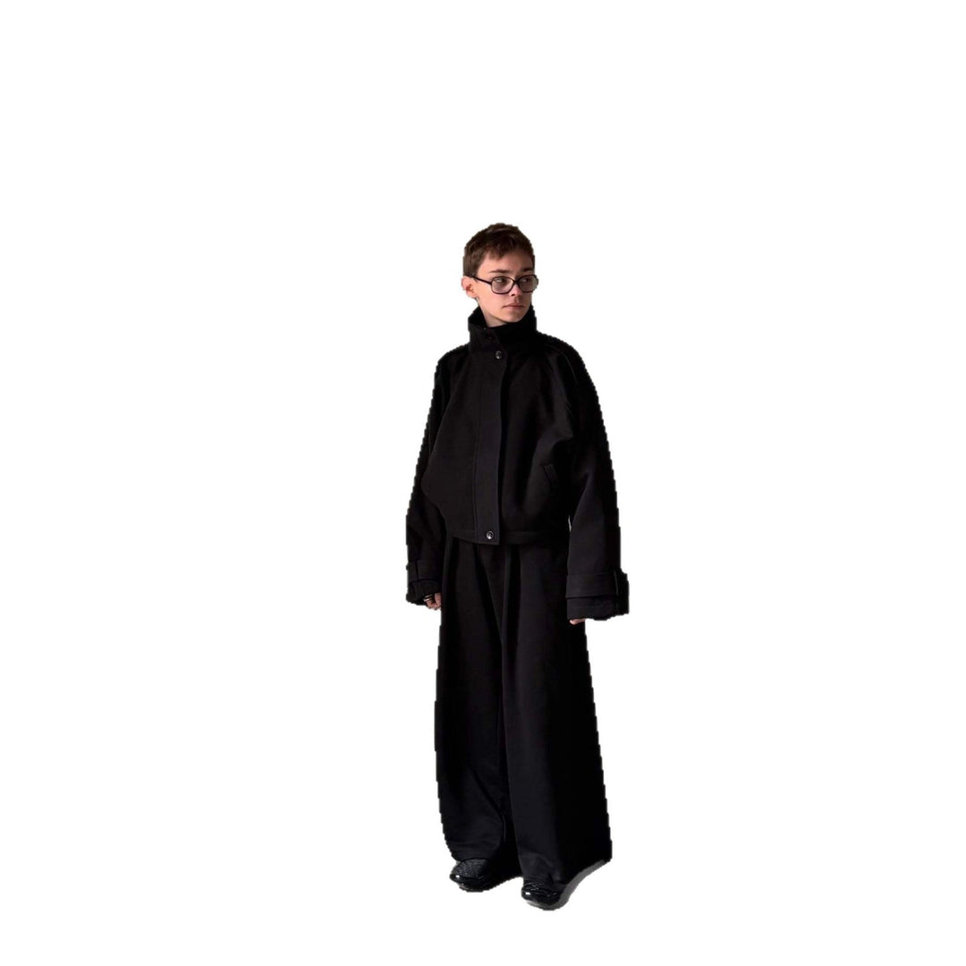 Women Oversized Wool Jacket with Elegant Cut and Practical Pockets