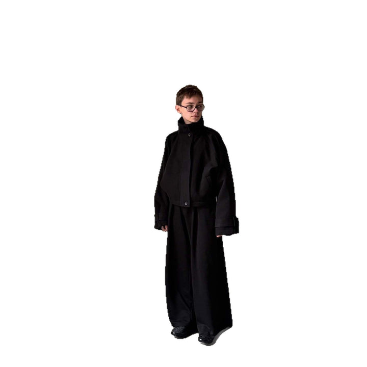 Women Oversized Wool Jacket with Elegant Cut and Practical Pockets