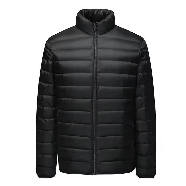Men's Ultra-light Packable Micro Quilted Jacket with Stand-up Collar, Padded Insulation and Wind-resistant Shell