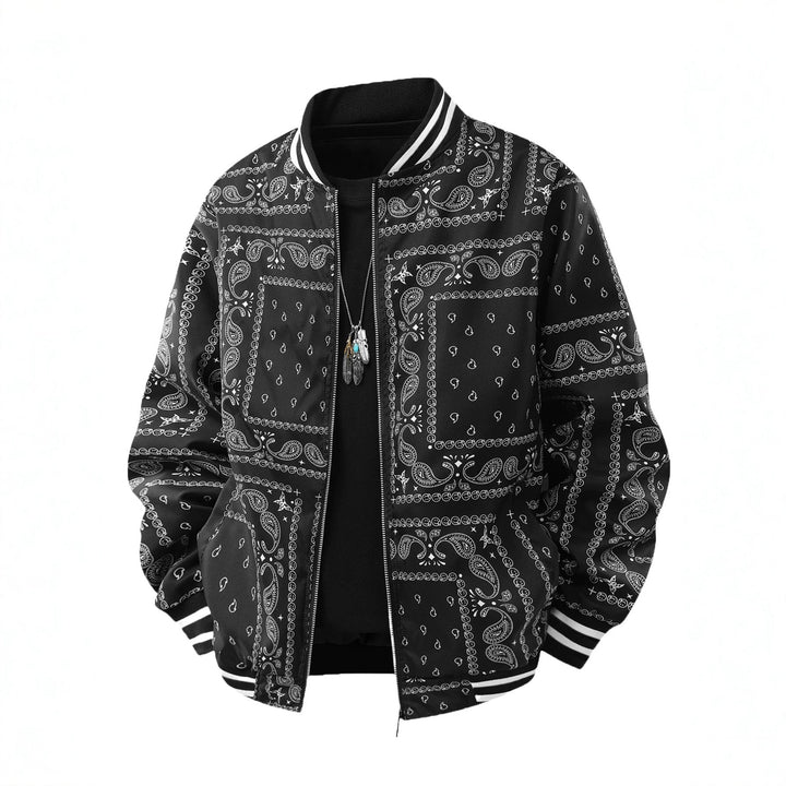 Men's Cool Bomber Jacket with Paisley Pattern