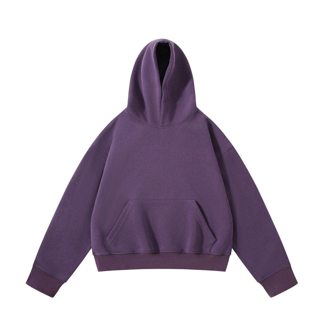 Unisex Heavy Oversized Hoodie with Double-layered Hood Kangaroo Pocket and Wide Ribbed Hem