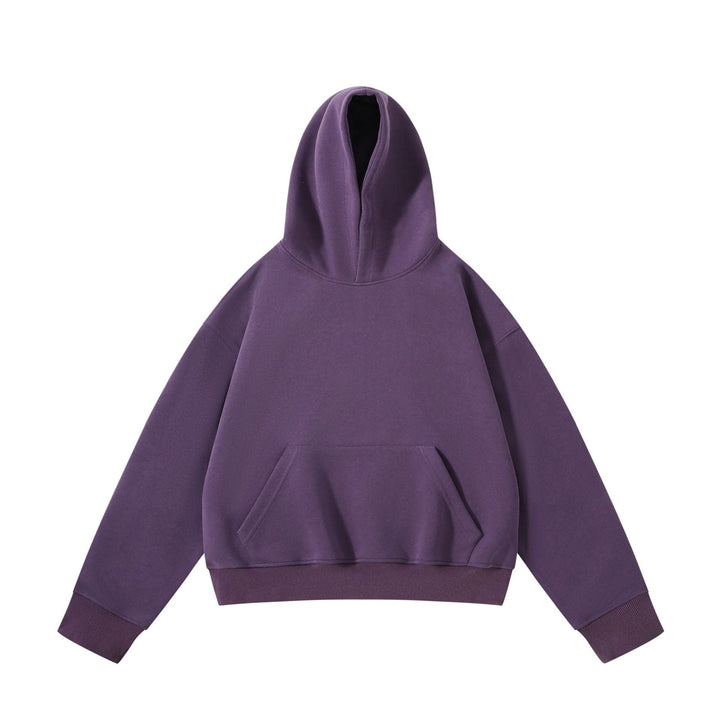 Unisex Heavy Oversized Hoodie with Double-layered Hood Kangaroo Pocket and Wide Ribbed Hem