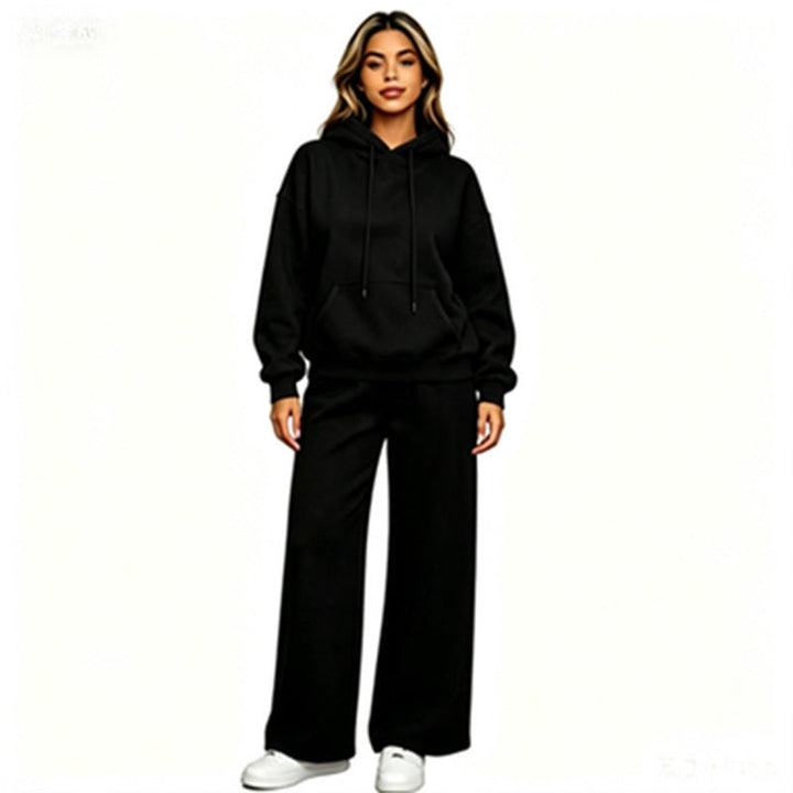 Women Comfortable Oversized Hoodie with Wide Jogging Pants