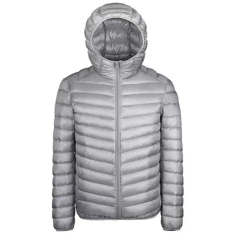 Men's Ultra-light Packable Micro Quilted Jacket with Stand-up Collar, Padded Insulation and Wind-resistant Shell