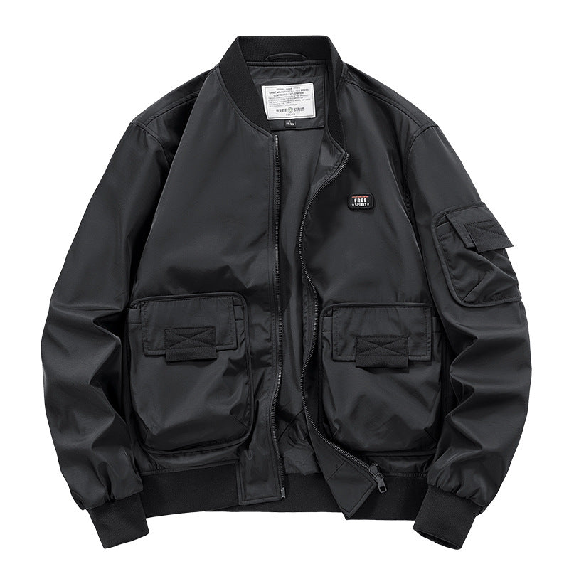 Men's Rugged Multi-pocket Nylon Bomber Jacket