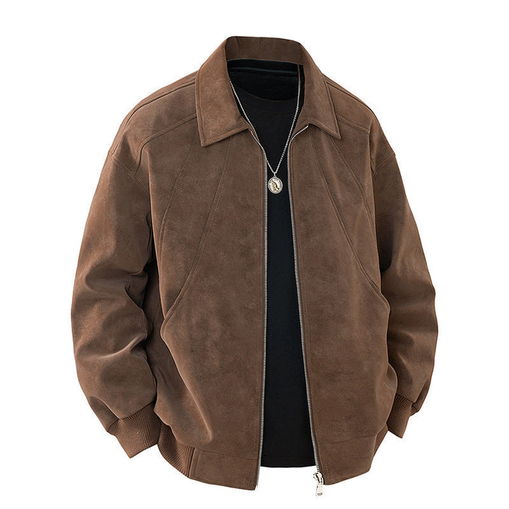 Men's Elegant Suede Jacket with Structured Cut