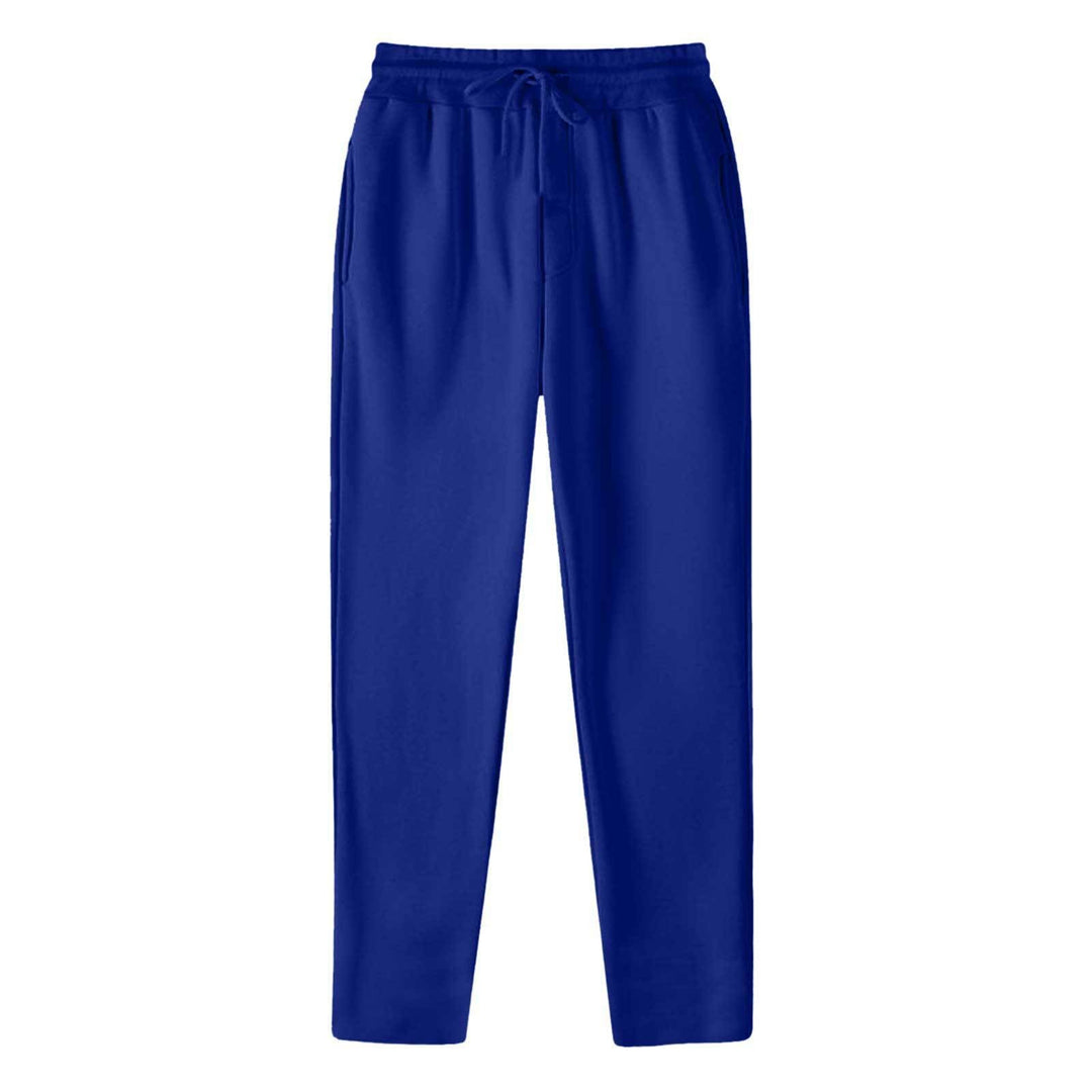 Men's Straight-cut Sweatpants made of Mottled Cotton Blend with Elastic Waistband, Drawstring, and Side Pockets