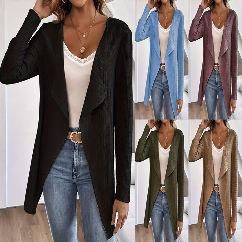 Women's Waterfall Blazer made of Crinkle Structure, Lightweight and Open