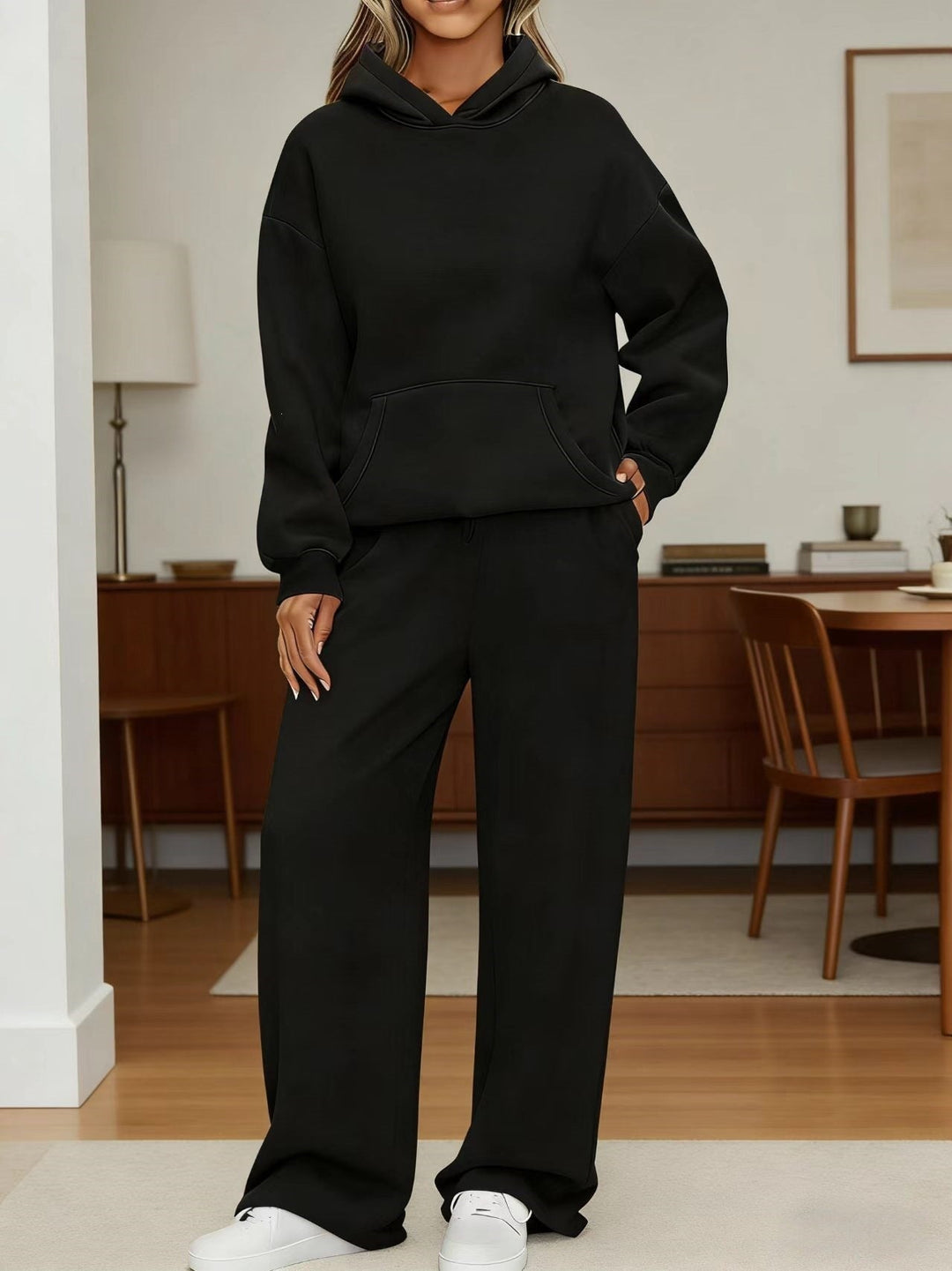 Women's Cozy Oversized Hoodie and Wide Jogger Pants Set