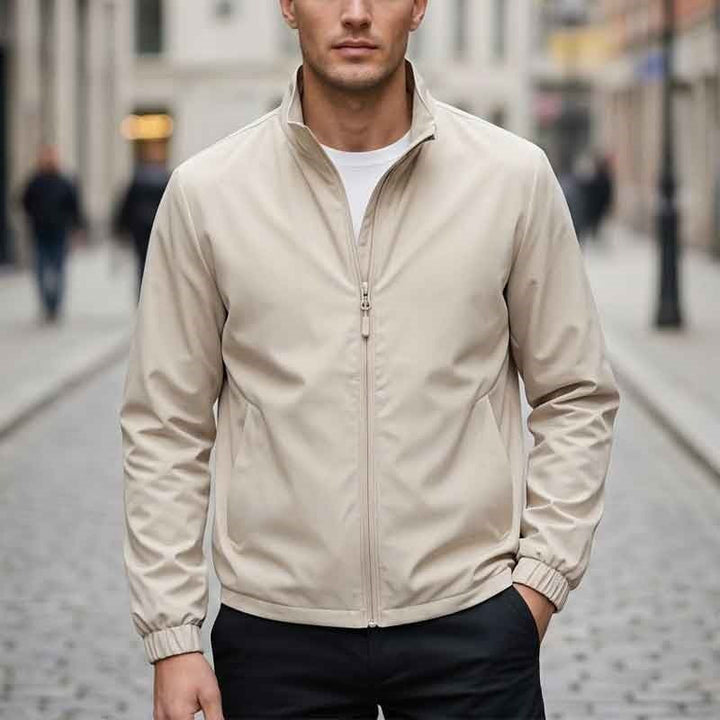 Men's Breathable Transitional Jacket with Practical Stand-Up Collar