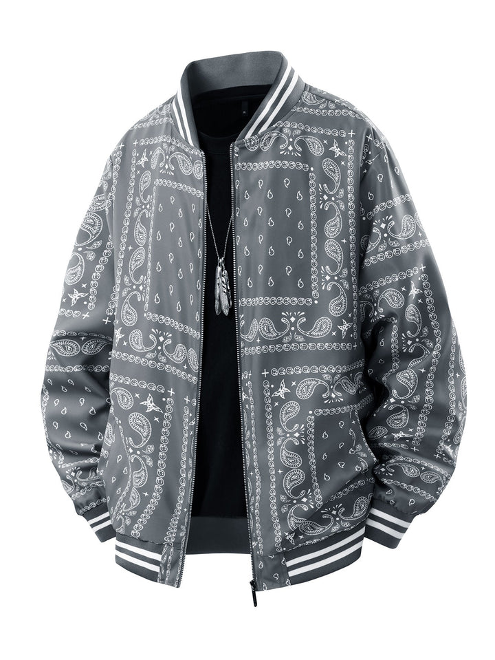 Men's Cool Bomber Jacket with Paisley Pattern