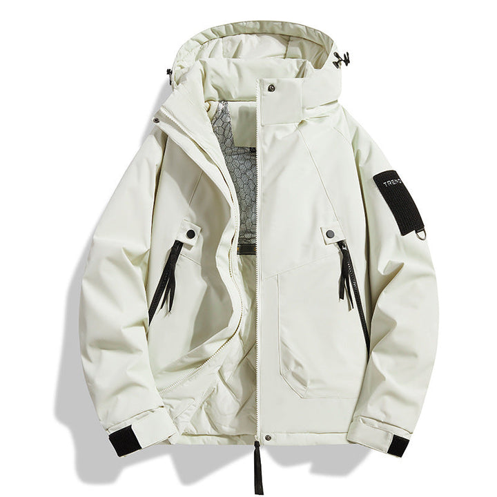 Men's Insulated Hooded Field Jacket with Quilted Thermal Lining, Windproof Shell & Utility Pockets