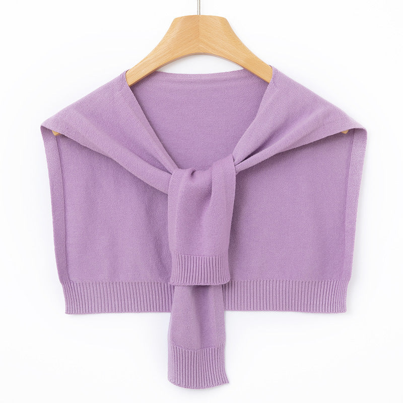Women's Knit Wrap as Shoulder Warmer with Ties