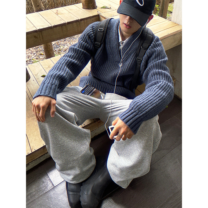 Men's Fashionable Oversized Cardigan with Button Closure