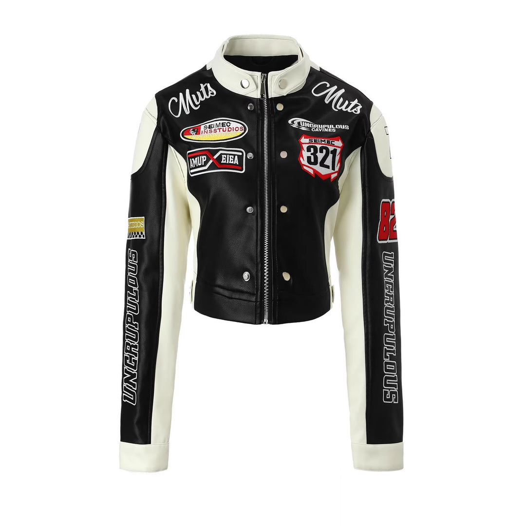 Women Sporty Leather Jacket