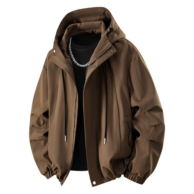 Men's Urban Tech Hoodie with Weatherproof Membrane, Concealed Zipper & Elastic Hem