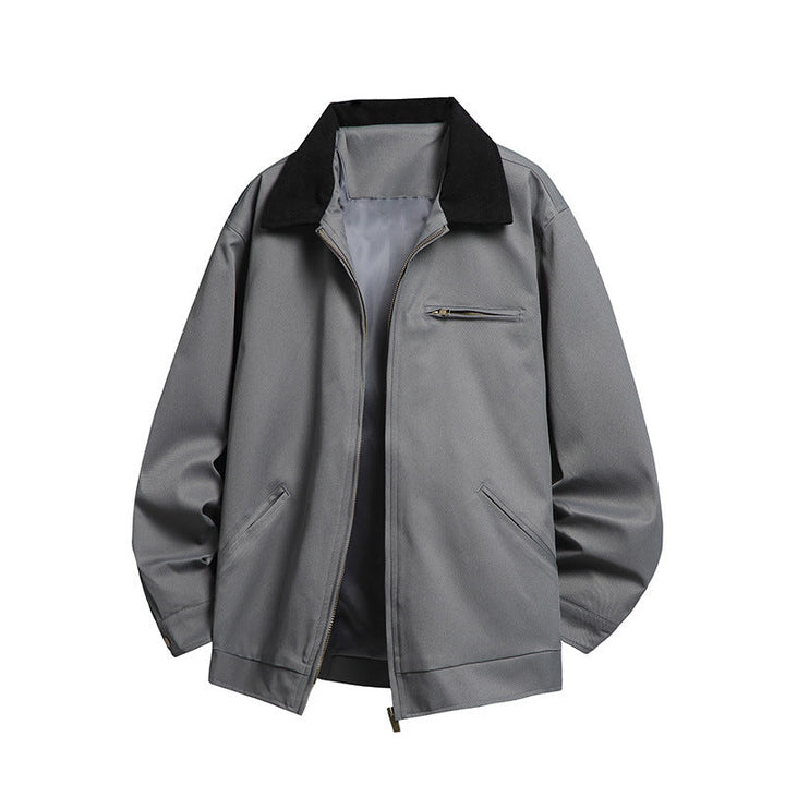 Men's Fashionable Transitional Jacket with High Collar and Practical Pockets