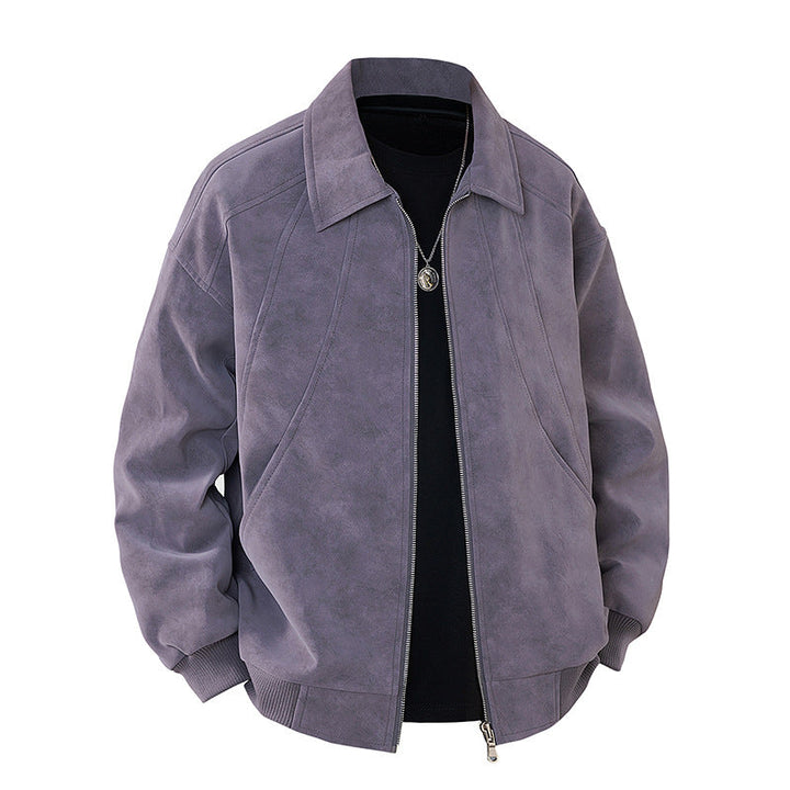 Men's Elegant Suede Jacket with Structured Cut