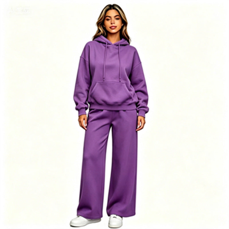 Women Comfortable Oversized Hoodie with Wide Jogging Pants
