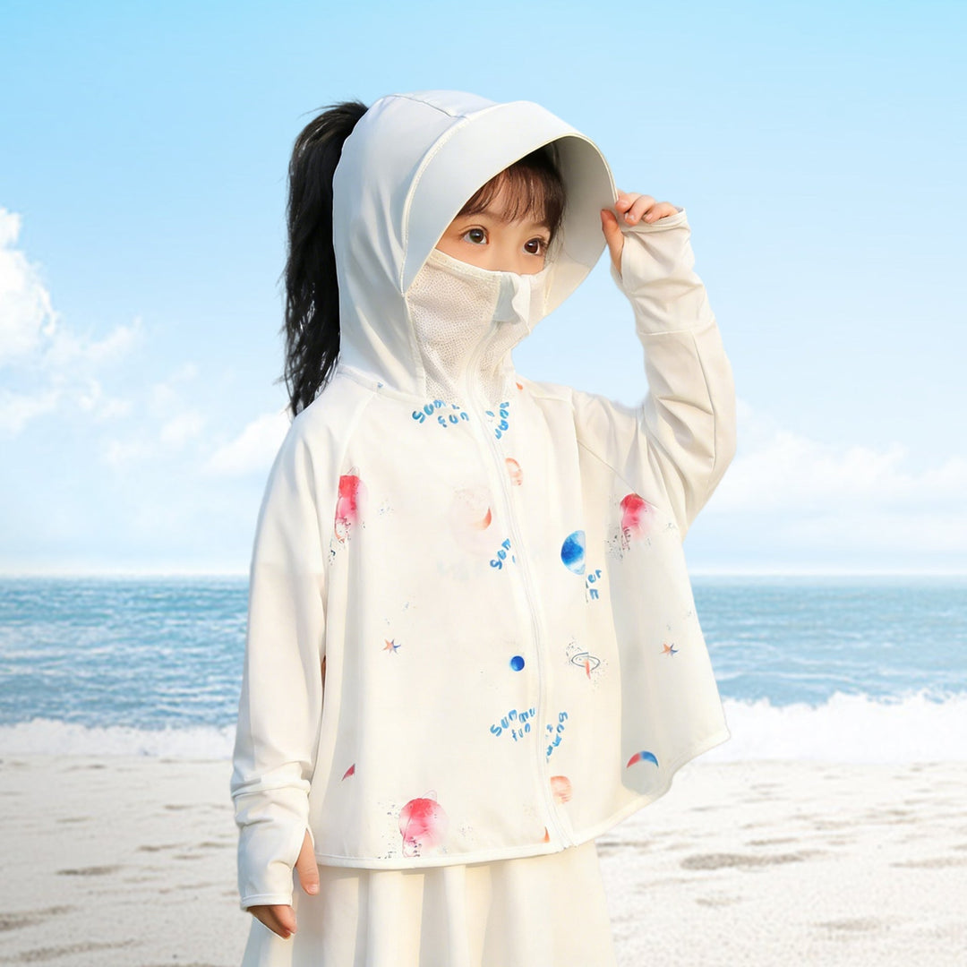 Women's Lightweight UV Protection Hoodie with Integrated Face Mask and Thumb Hole