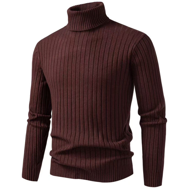 Men's Ribbed Fine-knit Turtleneck Sweater Slim Fit