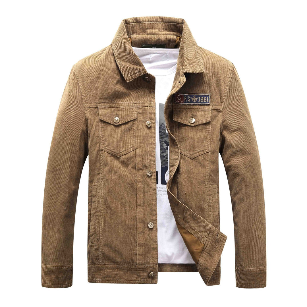 Men's Trucker Cord Jacket with Teddy Lining and Patch Chest Pockets
