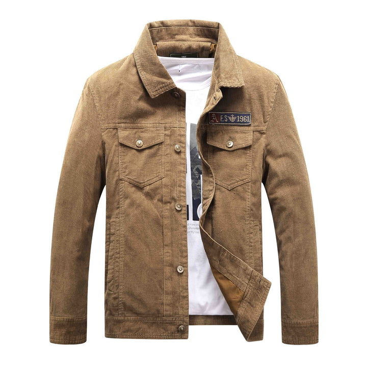 Men's Trucker Cord Jacket with Teddy Lining and Patch Chest Pockets