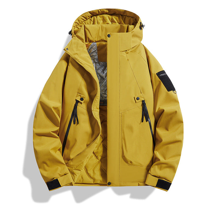 Men's Insulated Hooded Field Jacket with Quilted Thermal Lining, Windproof Shell & Utility Pockets
