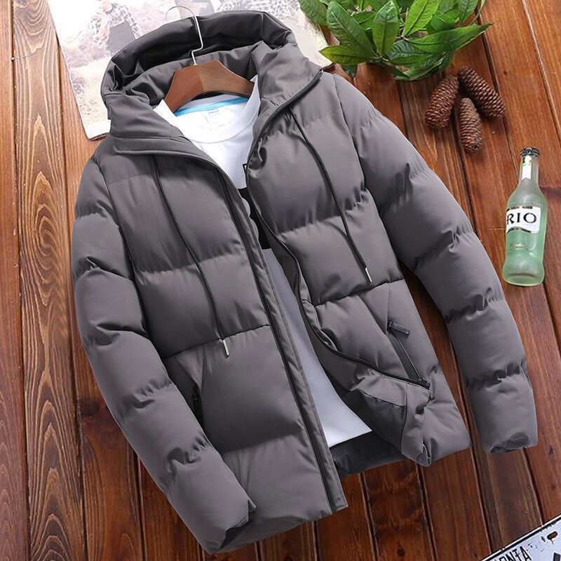 Men's Nano Quilted Thermo Quilted Jacket with Hood and Windproof, Water-repellent Polyester Shell