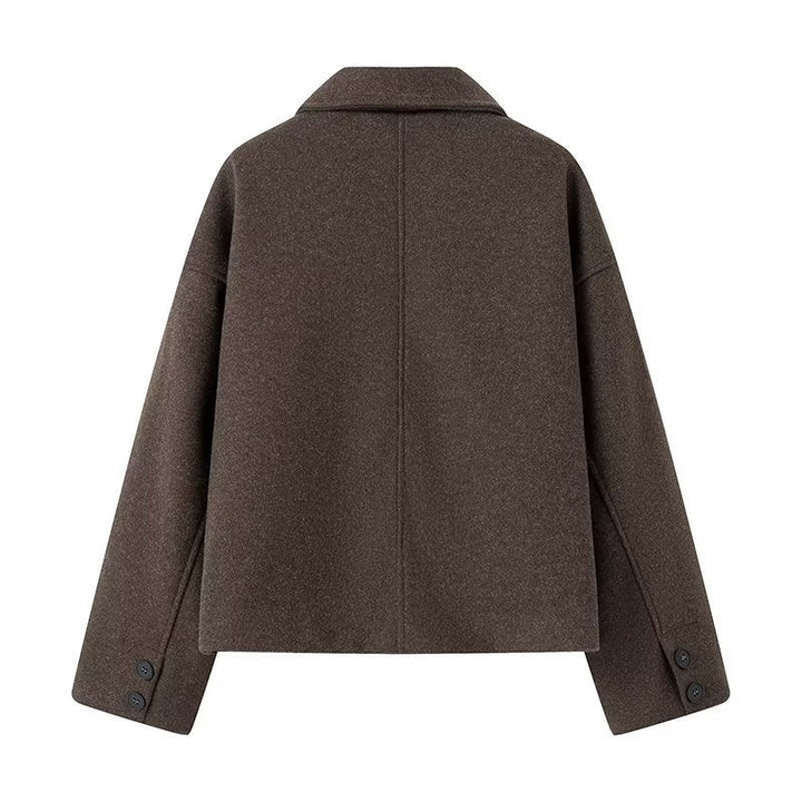Women's Cropped Wool Jacket with Modern Cut and Practical Pockets