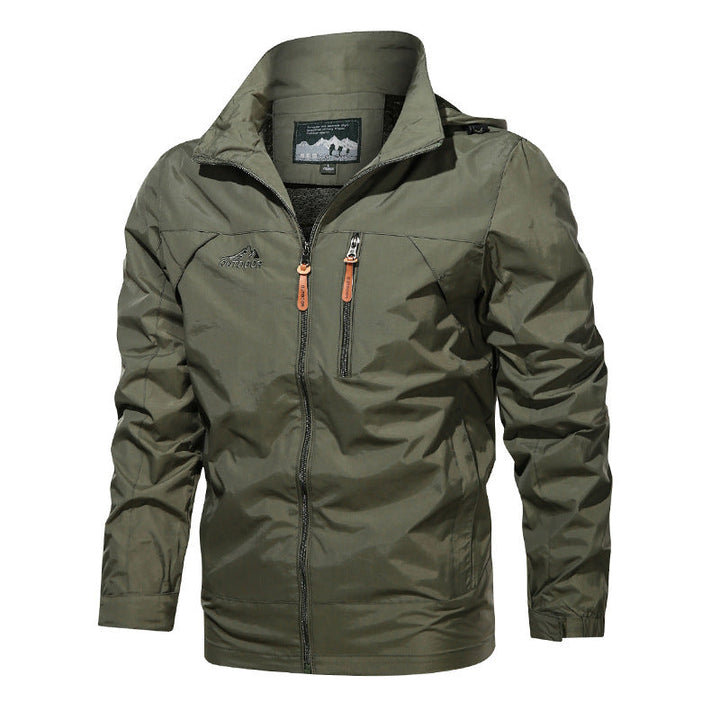 Men's Lightweight Outdoor Jacket Windbreaker with Water-repellent Coating and Breathable Mesh Lining