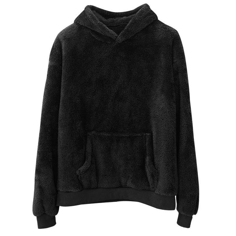 Unisex Cozy Teddy Fleece Hoodie with Oversized Fit and Kangaroo Pocket