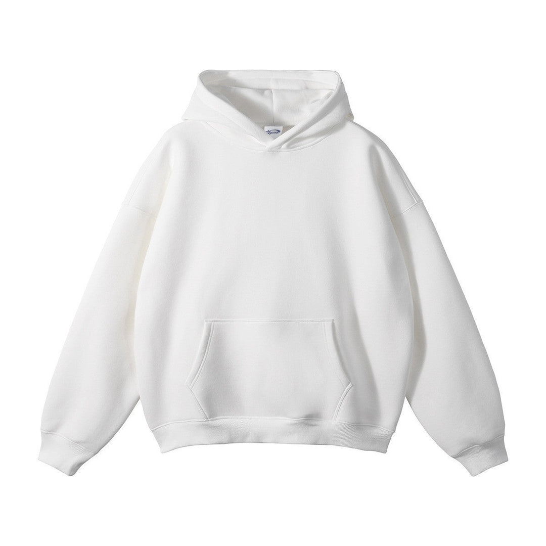Unisex Wide-cut Hoodie with Dropped Shoulders, Kangaroo Pocket, and Ribbed Cuffs