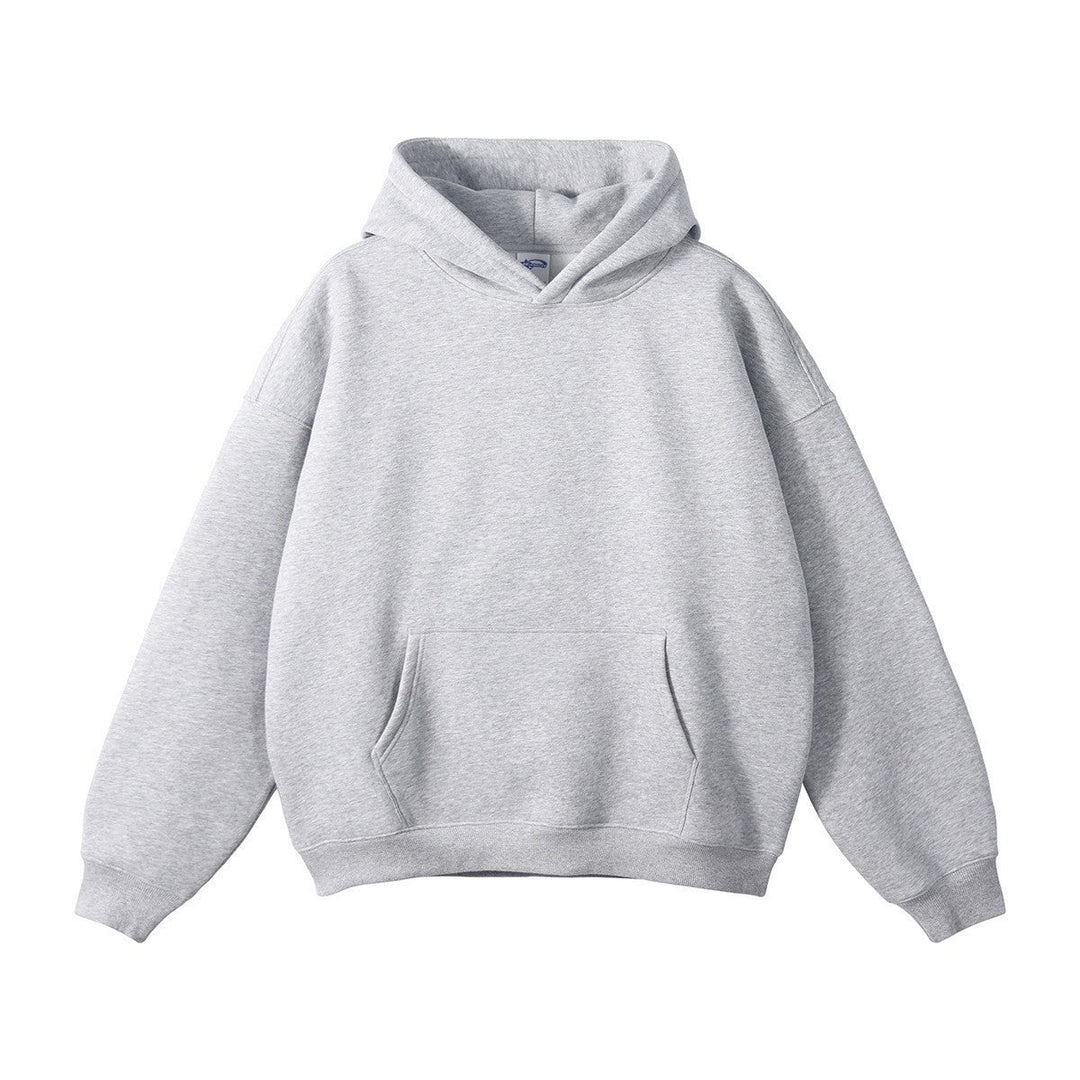 Unisex Wide-cut Hoodie with Dropped Shoulders, Kangaroo Pocket, and Ribbed Cuffs
