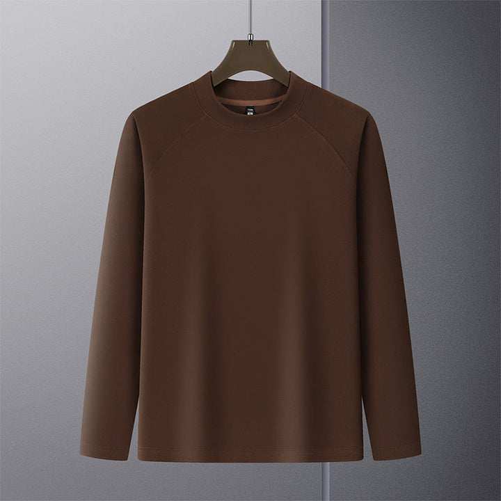 Men's Premium Mockneck Sweater made of Fine Wool Blend with Raglan Sleeves