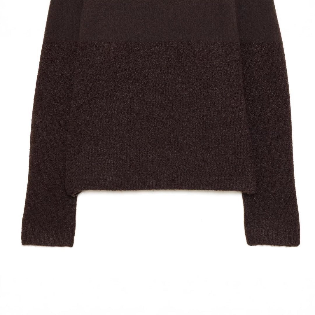 Women's Cropped Knitted Sweater with Embellished Collar and Raglan Sleeves