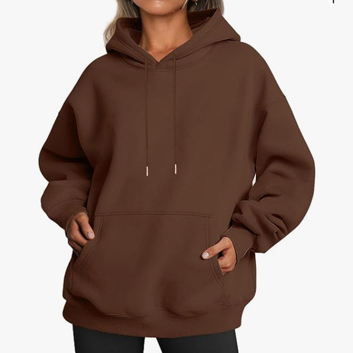 Women's Oversized Hoodie Dress with Kangaroo Pocket, Extended Silhouette and Soft French Terry