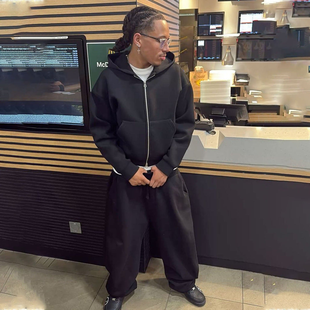 Men's Oversize Zip Hoodie and Relaxed Sweatpants Set