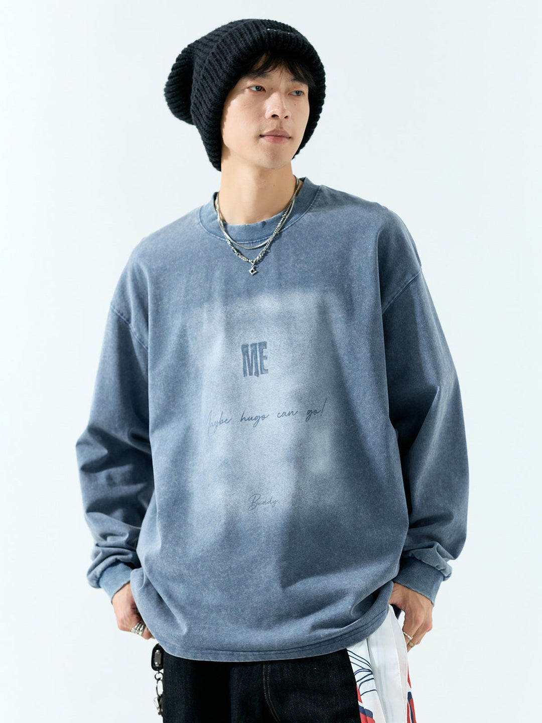 Men's Oversize Vintage Sweatshirt with Pigment Dye
