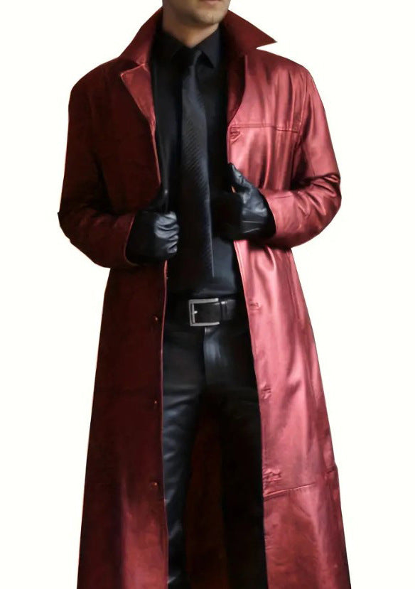 Long Leather Coat for Men