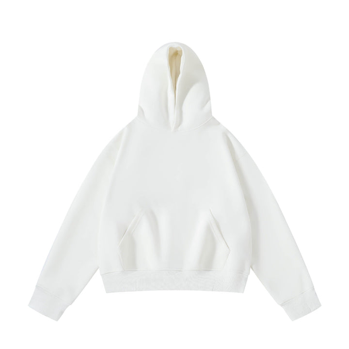 Unisex Heavy Oversized Hoodie with Double-layered Hood Kangaroo Pocket and Wide Ribbed Hem