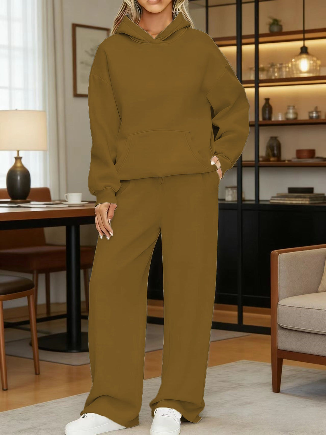 Women's Cozy Oversized Hoodie and Wide Jogger Pants Set