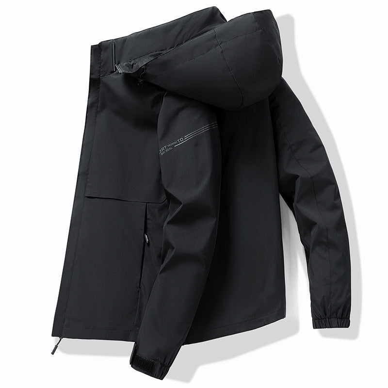 Men's Water-Repellent Winter Parka with Thermo-Reflective Quilted Lining and Hood